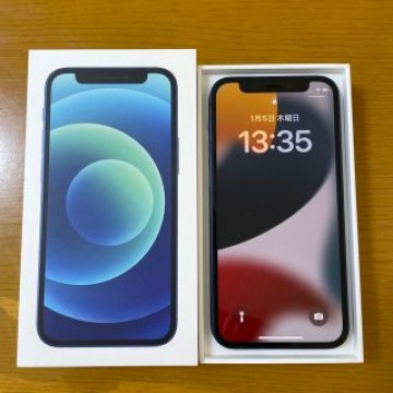 iPhone12 mini 256GB ブルー ライノシールド３Dフィルム付き
