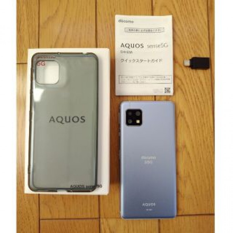 【中古品】AQUOS sense5G SH-53A スカイブルー docomo版