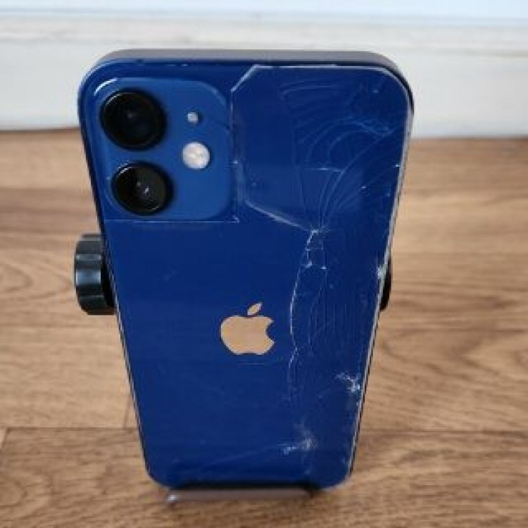 iPhone12ミニ　64ギガ　背面割れあり、SIMフリー　ブルー