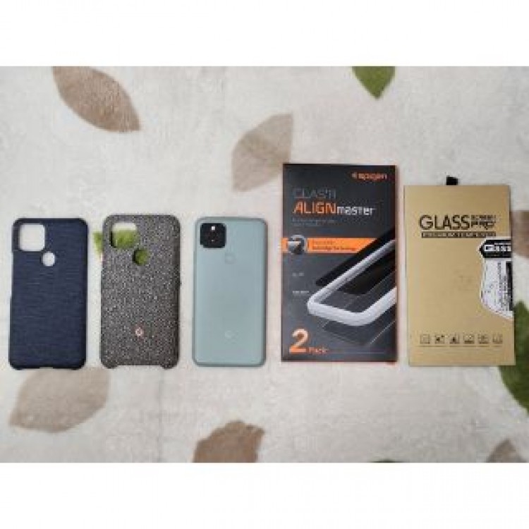 pixel5 simフリー 残債無し 純正ケース シュピゲンフィルム付き