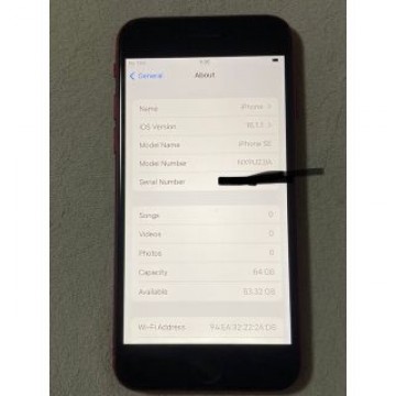 iPhone SE 第2世代 (SE2) レッド 64 GB SIMフリー