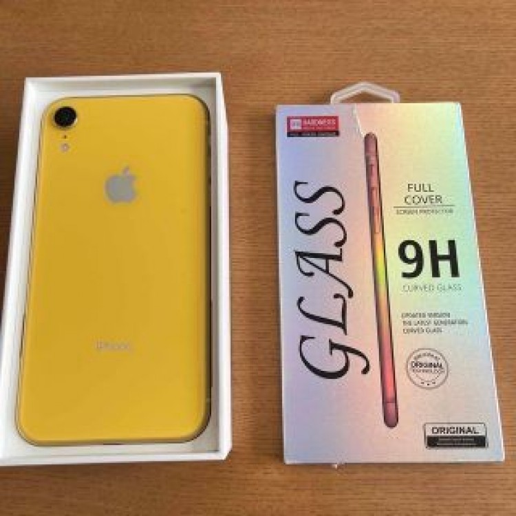 iPhoneXR  64GB  イエロー　ガラスフィルム付き