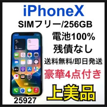 A 100% iPhone X Space Gray 256 GB SIMフリー