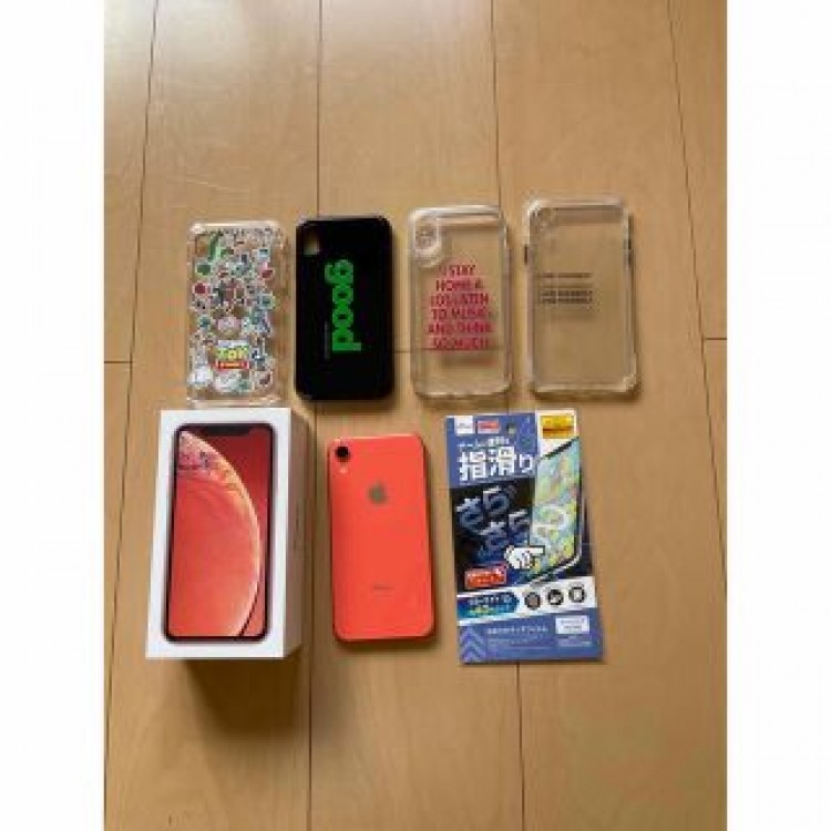 iPhoneXR コーラル　64GB ケースフィルムセット