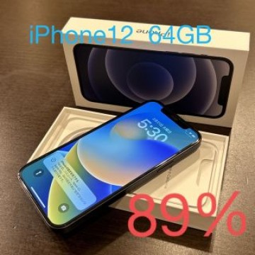 iPhone12 64GB 黒 ミッドナイト 89% SIMフリー
