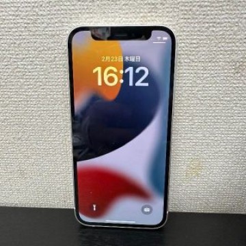 背面割れ：iPhone12mini ホワイトKDDI完済ロック解除済