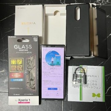 SONY・ソニー Xperia 1 802SO ブラック 本体 純正ケース付