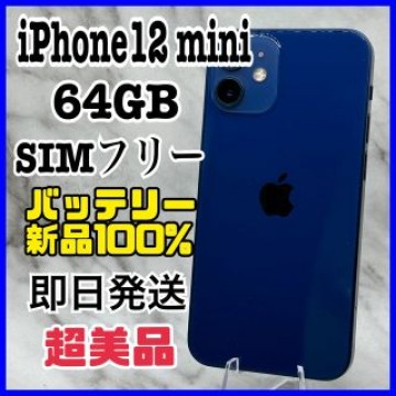 【超美品】iPhone 12 mini ブルー 64 GB SIMフリー