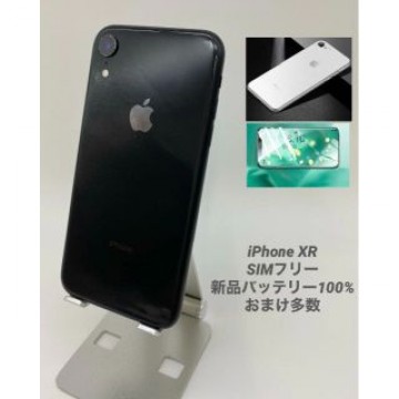 iPhoneXR 64GB ブラック/シムフリー/新品バッテリー100% 017