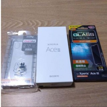 【値下げ】XperiaAceⅢ　au版 (BLUE)本体、フィルム、ケースセット