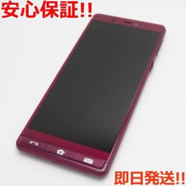超美品 シンプルスマホ5 ワインレッド