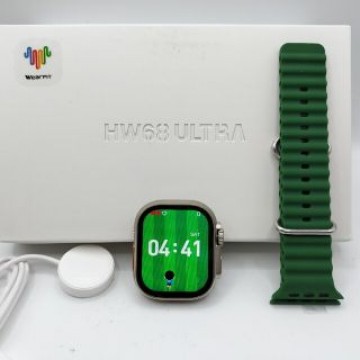 最新【体温・着信表示・ベルト】スマートウォッチ(ブラック)HW68 ULTRA