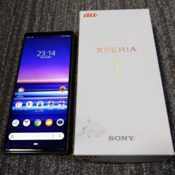 ★Xperia 1 Gray 64 GB au★シムロック解除済★箱、付属品あり