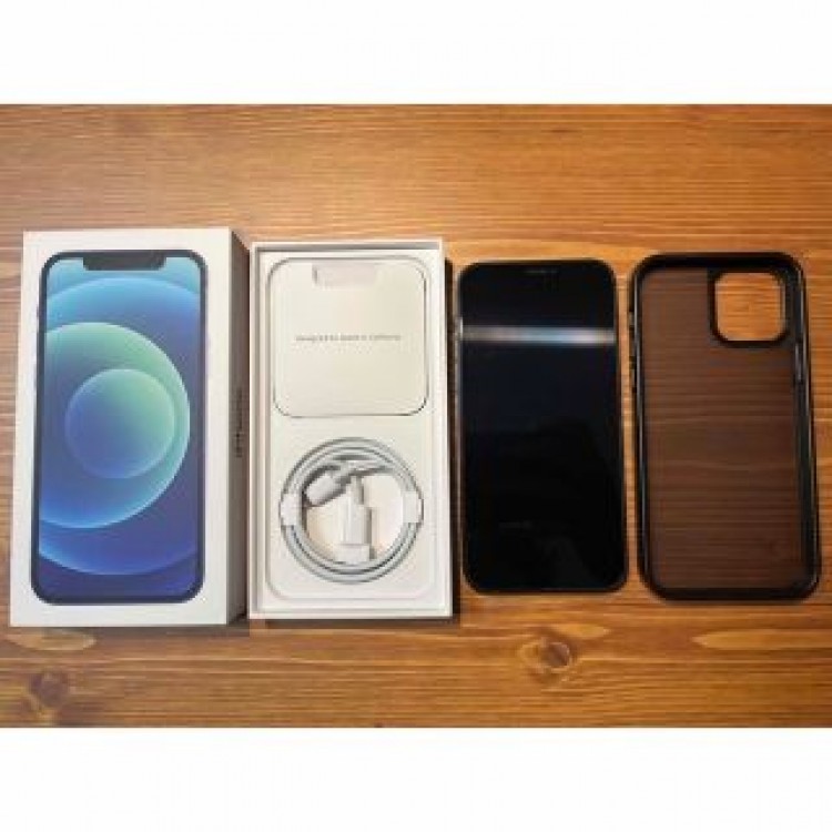 アップル iPhone12 128GB ブルー　ガラスカバー&amp;ケース付き
