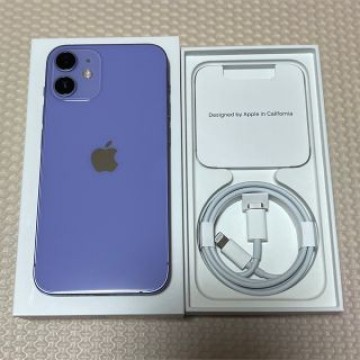 未使用に近い！iPhone12mini 64GB 本体 バッテリー100%デモ紫