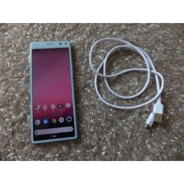 au ソニー Xperia スマホ SOV42 エクスペリア（水色）携帯電話