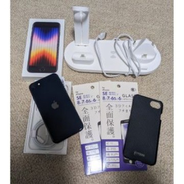 【美品】iPhone  SE3 128GB ミッドナイト PITAKAケース他