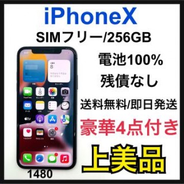 A 100% iPhone X Space Gray 256 GB SIMフリー