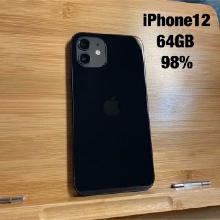 【SIMロック解除済・バッテリー98％】iPhone 12 64GB ブラック
