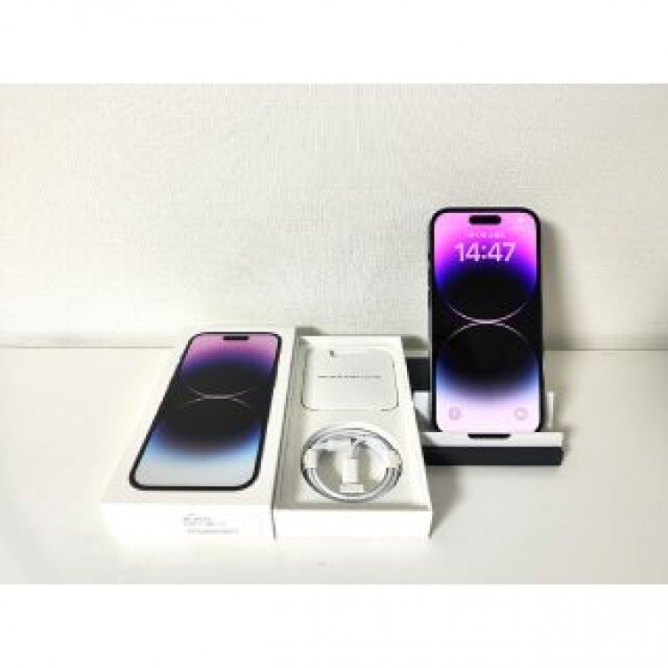 【美品】国内版SIMフリー iPhone14 Pro 256GB ディープパープ