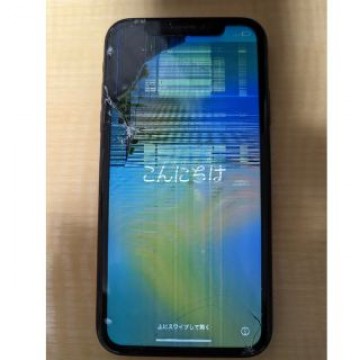 iPhone XR Black 64 GB SIMフリー 画面割れあり