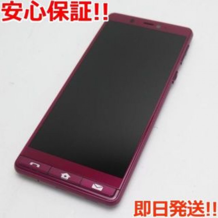 超美品 シンプル5 ワインレッド  SIMロック解除済み
