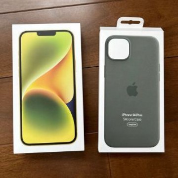 アップル iPhone14 Plus 256GB イエロー 純正ケース付き