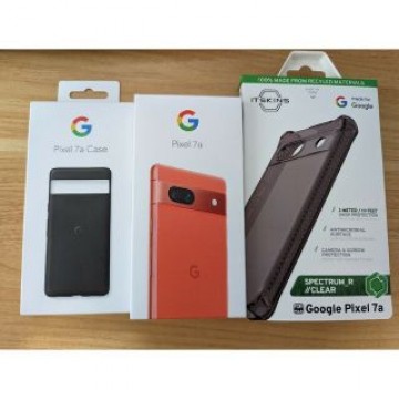 pixel7a coral, ケース（新品、中古1つずつ）,フィルム（貼付済）