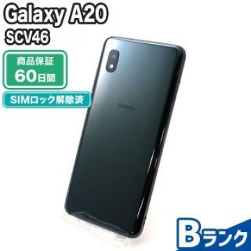 SCV46 Galaxy A20 ブラック au 中古 Bランク 本体【エコたん】