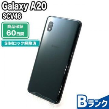 SCV46 Galaxy A20 ブラック au 中古 Bランク 本体【エコたん】