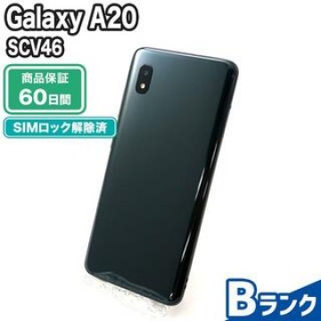 SCV46 Galaxy A20 ブラック au 中古 Bランク 本体【エコたん】