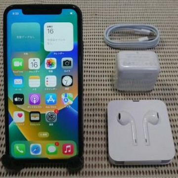 完動品SIMフリー液晶無傷iPhoneX本体64GBグレイDOCOMO判定○