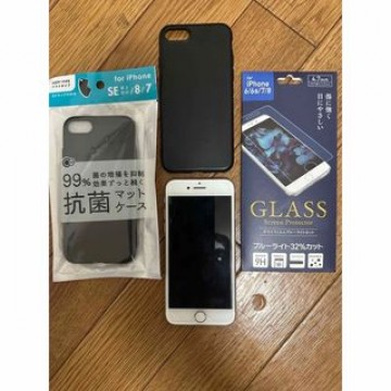Phone8本体64GB ガラスフィルム　カバー付き　SIMフリーSIM解除