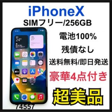 S 100% iPhone X Silver 256 GB SIMフリー　本体