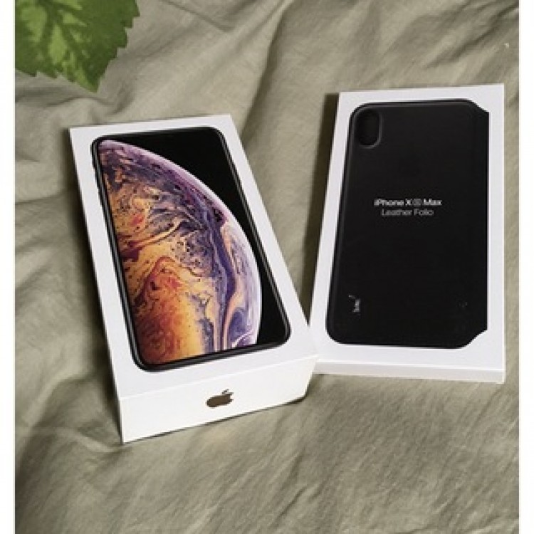 極美品 iPhoneXS Max 512GB Gold 純正レザーケース付